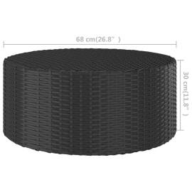 Măsuță de ceai, negru, 68x68x30 cm, poliratan, 4 image