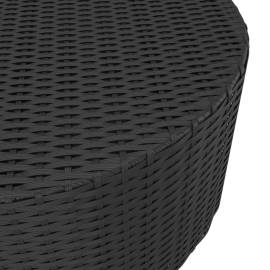 Măsuță de ceai, negru, 68x68x30 cm, poliratan, 3 image