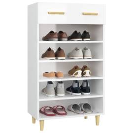 Pantofar, alb extralucios, 60x35x105 cm, lemn prelucrat, 4 image