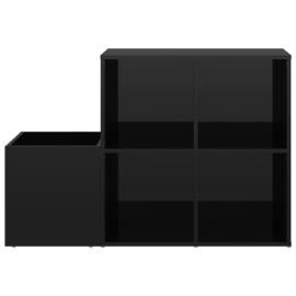 Pantofar de hol, negru extralucios, 105x35,5x70 cm, pal, 5 image