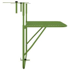 Masă de balcon, verde, 60x40 cm, oțel, 4 image