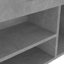 Bancă pantofar cu pernă gri beton 104x30x49 cm, lemn prelucrat, 7 image