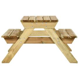 Masă de picnic cu bănci, 110x123x73 cm, lemn de pin tratat, 3 image