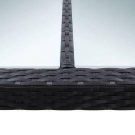 Masă de exterior, negru, 200x150x74 cm, poliratan, 4 image
