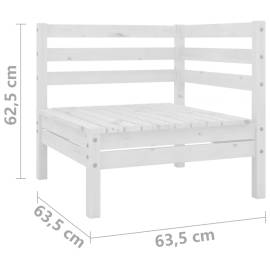 Set mobilier de grădină cu 2 locuri, alb, lemn masiv de pin, 7 image