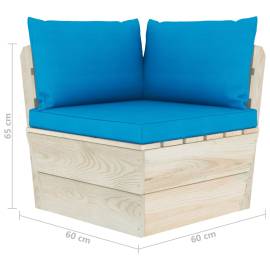 Canapea colțar de grădină din paleți cu perne lemn molid tratat, 7 image