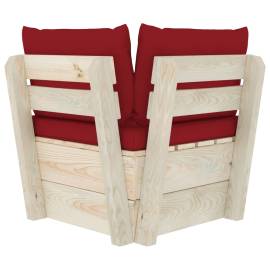 Canapea de grădină din paleți, colțar, cu perne, lemn molid, 5 image