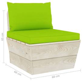 Canapea de mijloc paleți de grădină cu perne, lemn molid tratat, 7 image