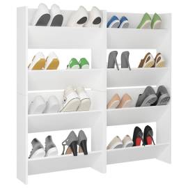 Pantofare de perete, 4 buc., alb, 60x18x60 cm pal, 4 image