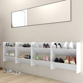 Pantofare de perete, 4 buc., alb, 60x18x60 cm pal, 3 image