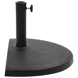 Suport umbrelă de soare, negru, 15 kg, polirășină, semi-rotund, 2 image