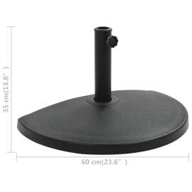 Suport umbrelă de soare, negru, 15 kg, polirășină, semi-rotund, 6 image