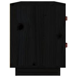 Bancă pentru pantofi, negru, 100x34x45 cm, lemn masiv de pin, 8 image