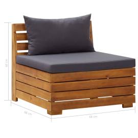 Canapea mijloc modulară cu perne, 1 buc., lemn masiv de acacia, 8 image