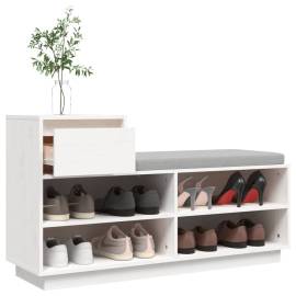Pantofar, alb, 110x34x61 cm, lemn masiv de pin, 5 image