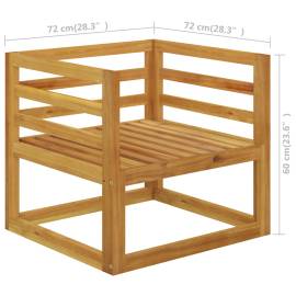 Scaun de grădină, perne gri închis, lemn masiv de acacia, 5 image