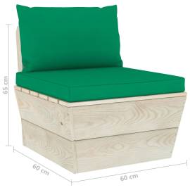 Canapea de grădină din paleți, de mijloc, cu perne, lemn molid, 7 image