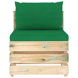 Canapea de mijloc modulară cu perne, lemn verde tratat, 2 image