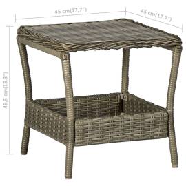 Masă de grădină, maro, 45 x 45 x 46,5 cm, poliratan, 5 image