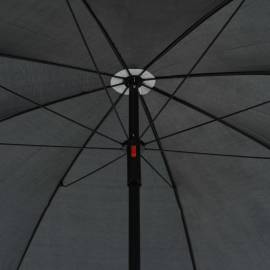 Canapea de grădină cu 2 locuri cu perne & umbrelă gri poliratan, 7 image