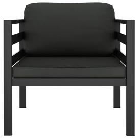 Canapele de o persoană, cu perne, 2 buc., antracit, aluminiu, 3 image
