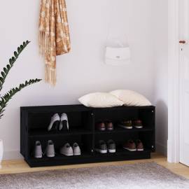 Pantofar, negru, 110x34x45 cm, lemn masiv de pin