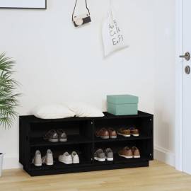 Pantofar, negru, 110x34x45 cm, lemn masiv de pin, 3 image