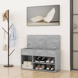 Banchetă pantofar, gri beton, 80x30x45 cm, pal, 3 image