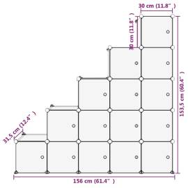 Organizator cub de depozitare cu uși, 15 cuburi, negru, pp, 8 image