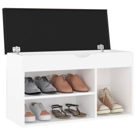 Pantofar cu pernă, alb, 80x30x47 cm, lemn prelucrat, 3 image