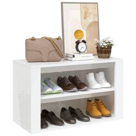 Suport pantofi, alb extralucios, 75x35x45 cm, lemn prelucrat, 4 image