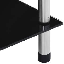 Raft cu 5 niveluri, negru, 40 x 40 x 130 cm, sticlă securizată, 5 image