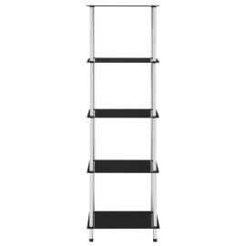 Raft cu 5 niveluri, negru, 40 x 40 x 130 cm, sticlă securizată, 3 image