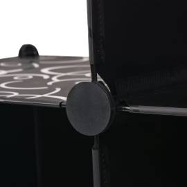 Dulap de depozitare tip cub, 6 compartimente, negru, 4 image
