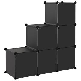 Organizator cub de depozitare, 6 cuburi, negru, pp, 5 image