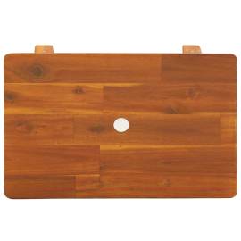 Taburet, 45x29x45 cm, dreptunghiular, lemn masiv de acacia, 5 image