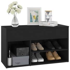 Banchetă pantofar, negru, 80x30x45 cm, pal, 4 image