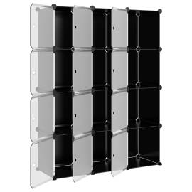 Organizator cub de depozitare cu uși, 12 cuburi, negru, pp, 4 image