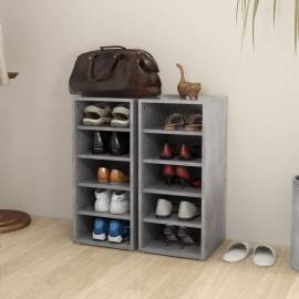 Pantofare, 2 buc., gri beton, 31,5x35x70 cm, lemn prelucrat, 3 image