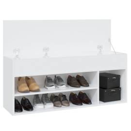 Banchetă pantofar, alb, 105x30x45 cm, pal, 4 image