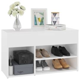 Banchetă pantofar, alb, 80x30x45 cm, pal, 4 image