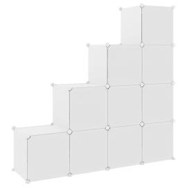 Dulap de depozitare cub pentru copii, 10 cuburi, alb, pp, 5 image