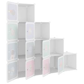 Dulap de depozitare cub pentru copii, 10 cuburi, alb, pp, 6 image