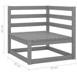 Canapea de grădină cu 2 locuri, gri, lemn masiv de pin, 6 image