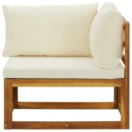 Canapele de colț modulare cu perne, 2 buc., alb crem, 4 image