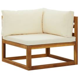 Canapele de colț modulare cu perne, 2 buc., alb crem, 2 image
