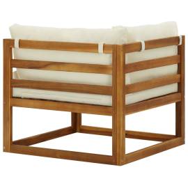 Canapele de colț modulare cu perne, 2 buc., alb crem, 5 image