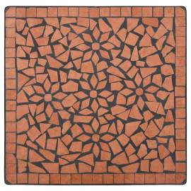 Masă de bistro mozaic, cărămiziu, 60 cm, ceramică, 7 image