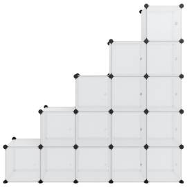Organizator cub de depozitare cu uși, 15 cuburi, transparent pp, 3 image