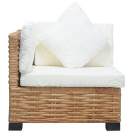 Canapea de colț cu perne, ratan natural, 2 image